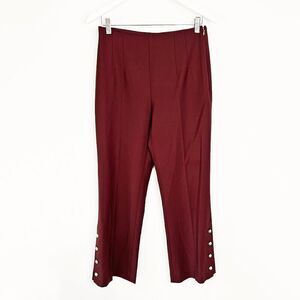 Club Monaco Burgundy Wool Blend Pants with Button Details 295688130
